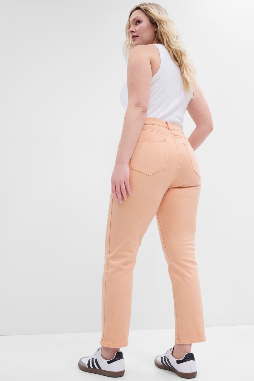 Jean Vintage Slim Tiro Alto Mujer Peach Cream