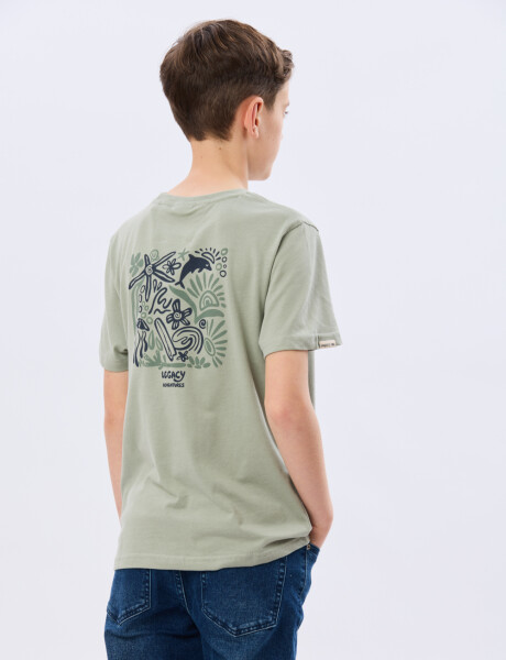 REMERA ESTAMPADA DE ALGODÓN Verde