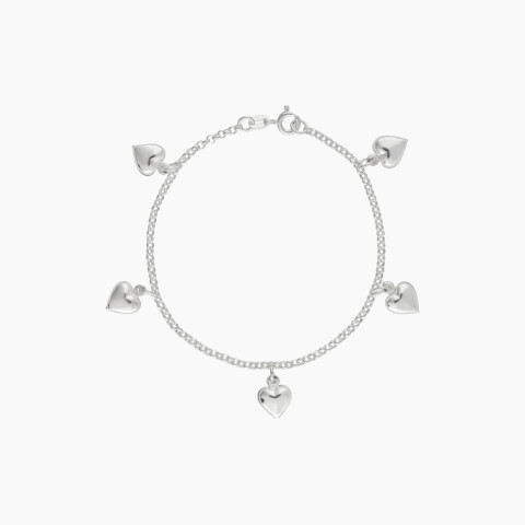 Pulsera en plata 925 con corazones Pulsera En Plata 925 Con Corazones
