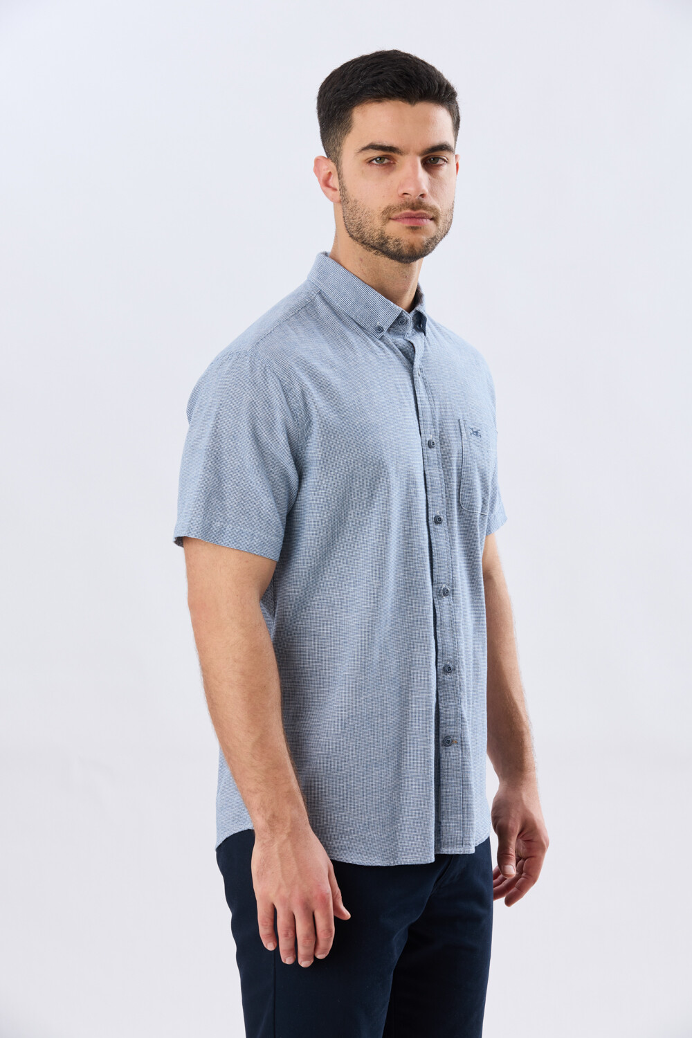 CAMISA CUADROS DE LINO Denim