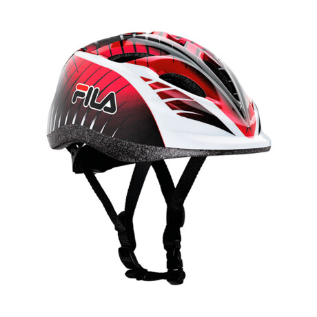 Casco Fila Regulable P/ Niños Patines Bicicleta Skate Negro/Rojo