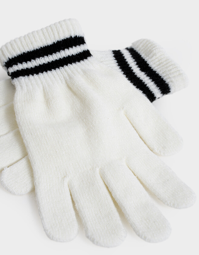 Guantes Varios Clasico Guantes Tejidos Varsity - Blanco Crudo