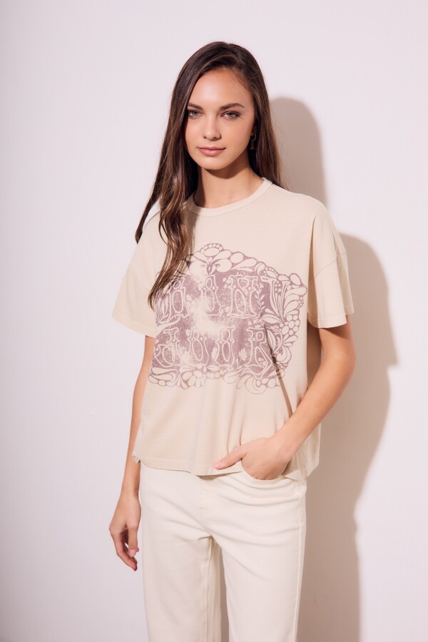 Remera Algodon Lavado Bon Jour Arena