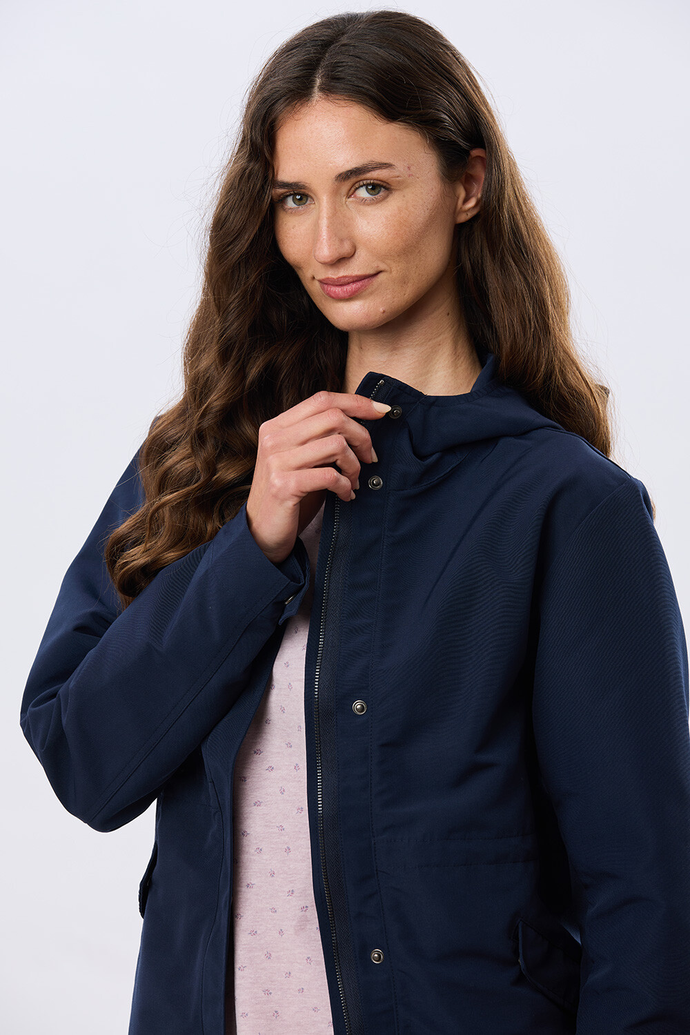 CAMPERA CON CAPUCHA Azul