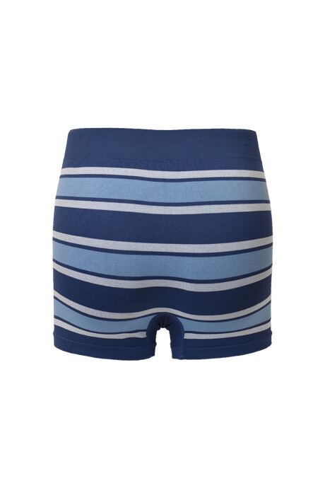 Boxer rayado microfibra Azul y gris