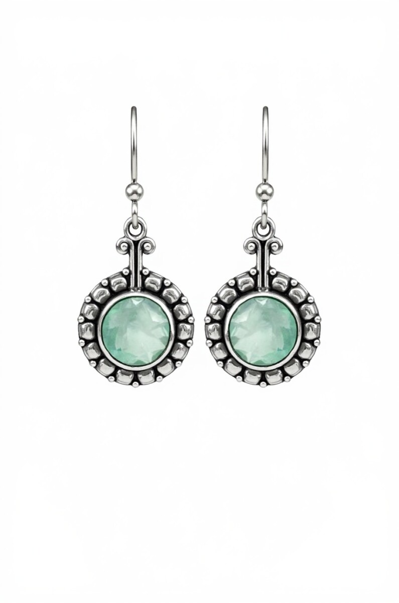Caravanas círculo calcedonia - plata 925 - calzedonia - CA8440 - conpiedra 