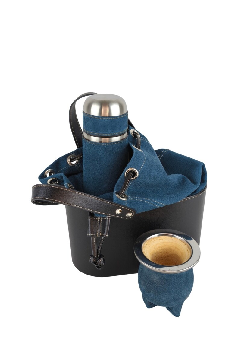 Set matero de lujo en cuero Azul