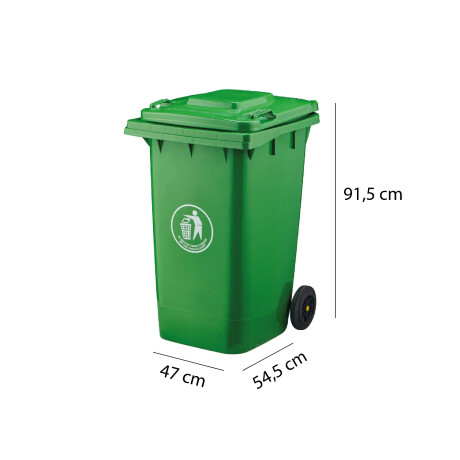 CONTENEDOR DE BASURA 120 LITROS Contenedor de Basura con Ruedas 120 Litros Verde