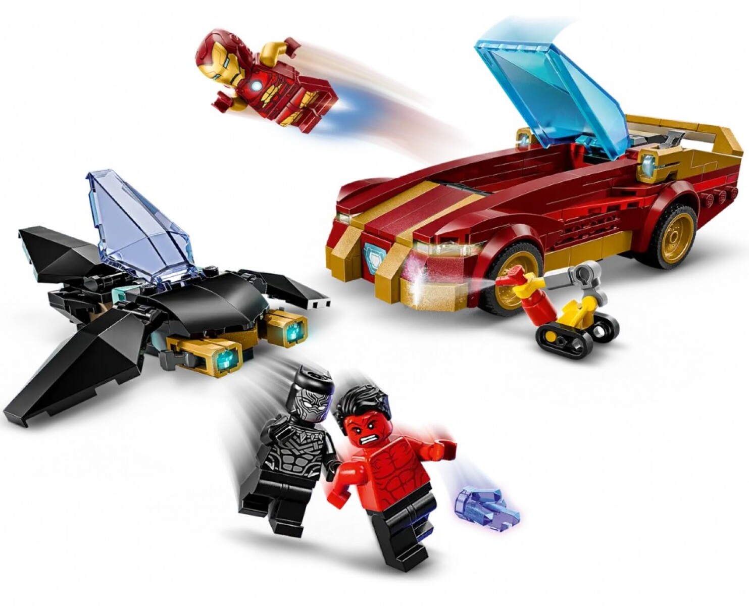 Lego Super Héroes Deportivo Iron Man Y Black Panther Vs Hulk 