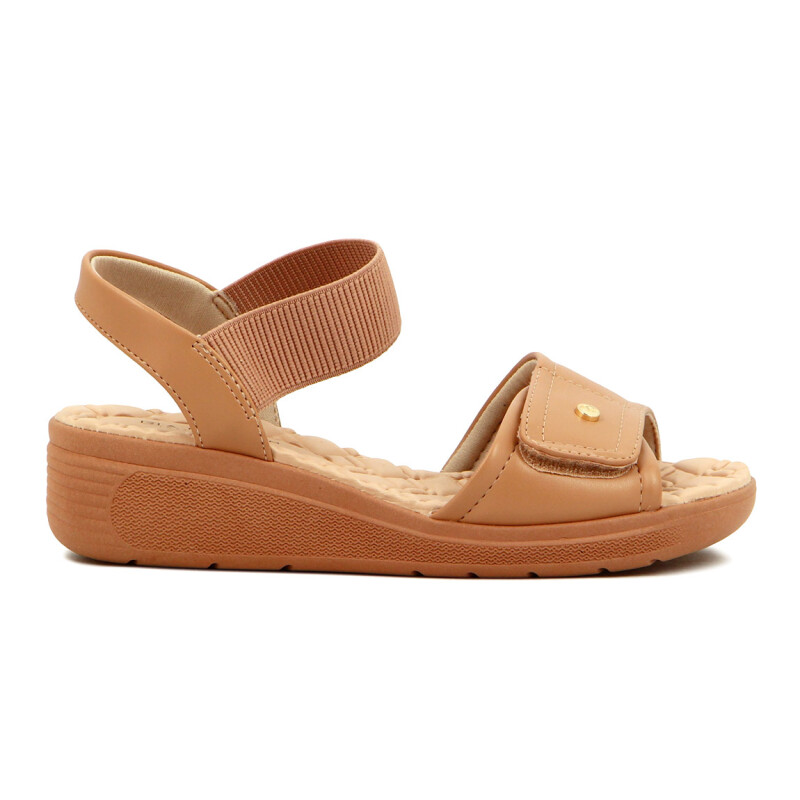 Ramarim Sand. Dama Tira Ancha C/velkro Pulsera C/elást.t/medio Kaki