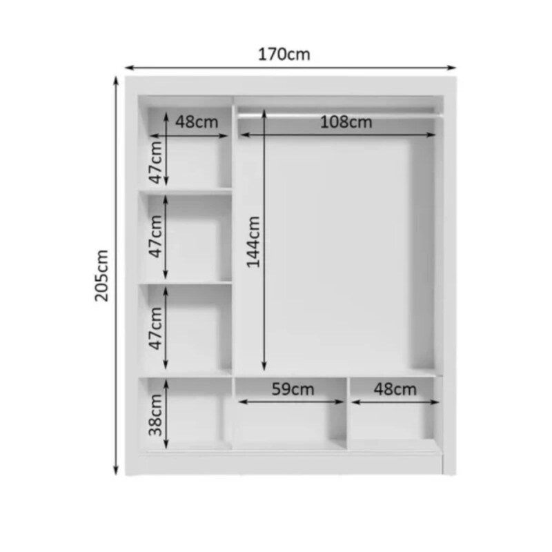 Ropero Placard 3 Puertas Corredizas 1 Espejo Monaco Blanco