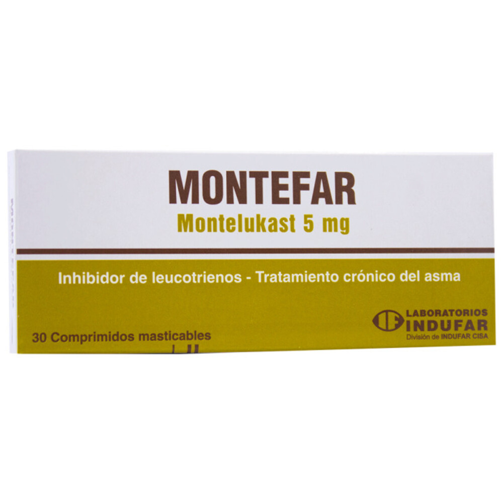MONTEFAR 5 MG. CJ X 30 COMP. MASTIC. única