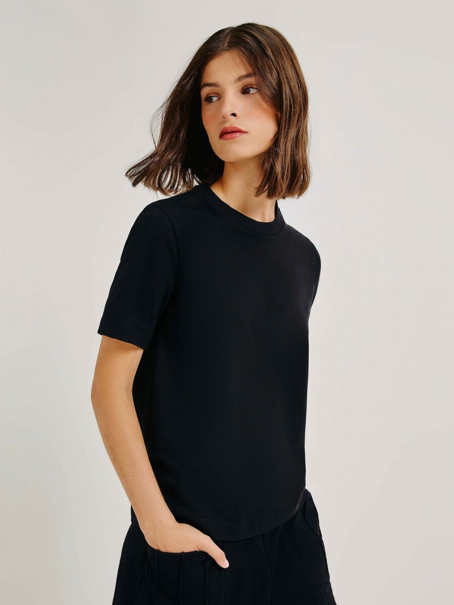 CAMISETA MANGA CORTA SUPER COTTON - NEGRO 