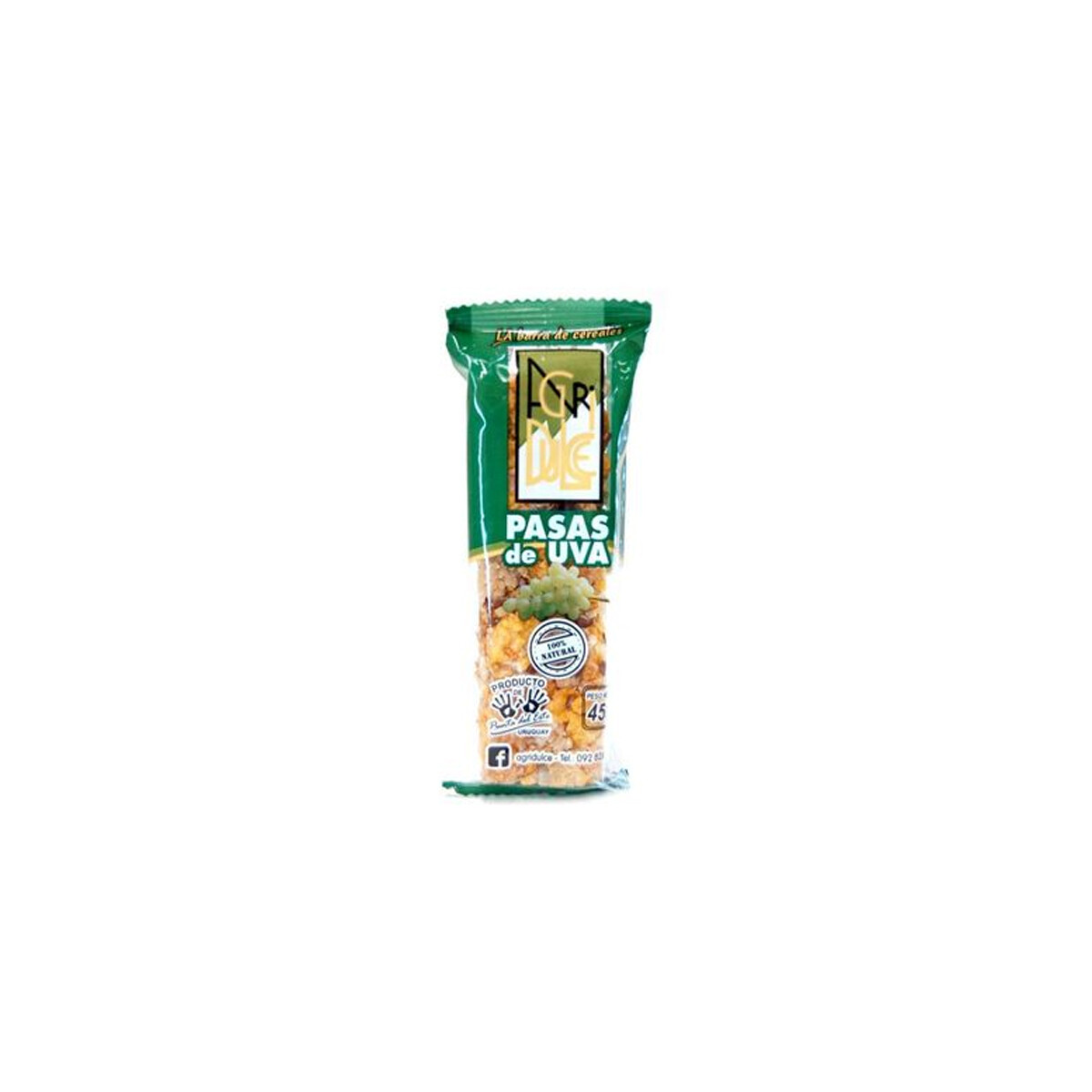 Barrita de pasas endulzado c/Stevia Agridulce 