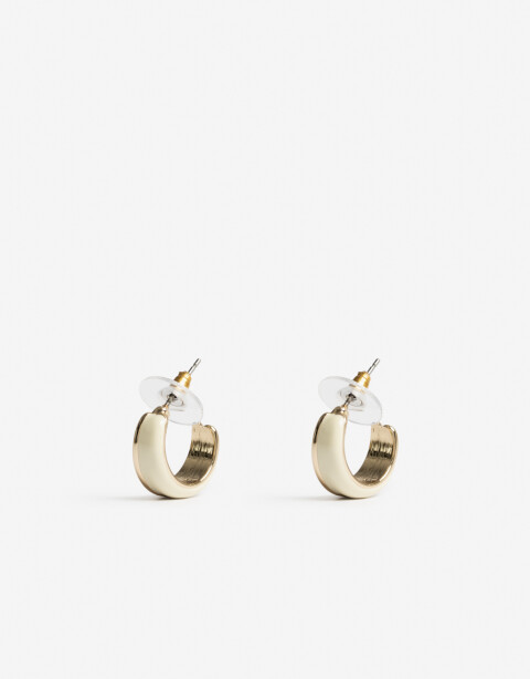Aros Argollas Metal Argollas Bañadas En Oro - Dorado