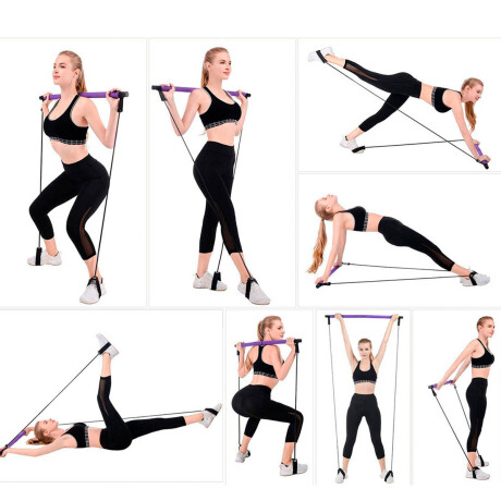 SetX5 Pilates Barra+ Banda Elásticas Expert Fitness Multicolor