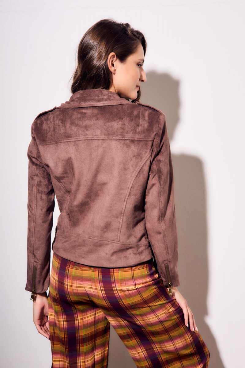 Campera Gamuza Cuero Vegano Chocolate