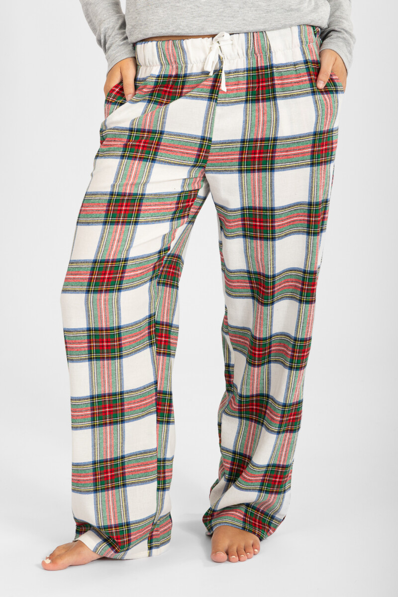 Pantalon mujer franela - Verde oscuro 