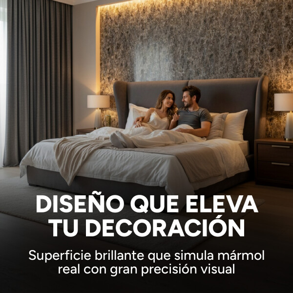 Pack x3 Placa PVC Símil Mármol 2,44x1,22m 3mm Resistente Mármol Gris