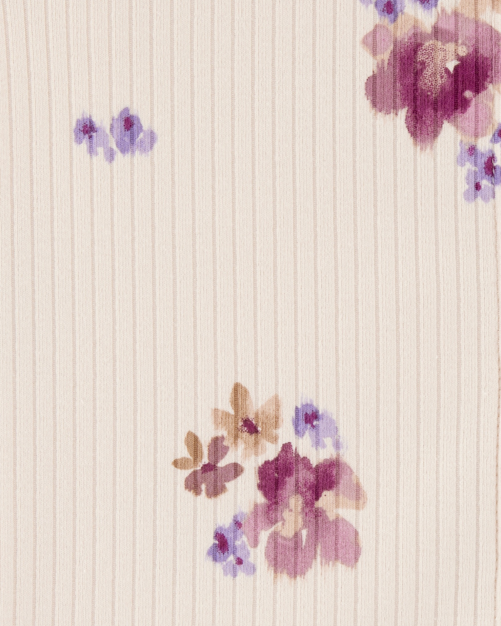 Blusa de algodón acanalado, sin mangas, diseño floral Sin color