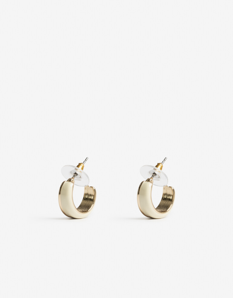 Aros Argollas Metal Argollas Bañadas En Oro - Dorado