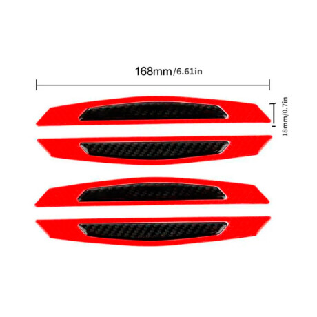 ACCESORIO EXTERIOR - JGO.4 PROTECTORES PUERTA 17X4CM ROJO / CARBONO - ACCESORIO EXTERIOR - JGO.4 PROTECTORES PUERTA 17X4CM ROJO / CARBONO -