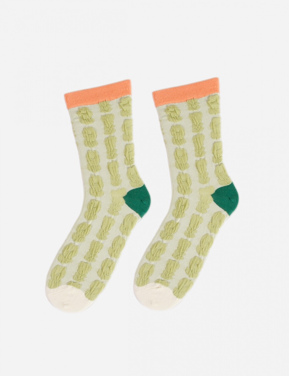 Medias estampa geométrica - verde 