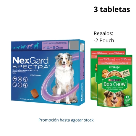 NEXGARD SPECTRA DOG 15-30 KG * 3 COMPRIMIDOS Nexgard Spectra Dog 15-30 Kg * 3 Comprimidos