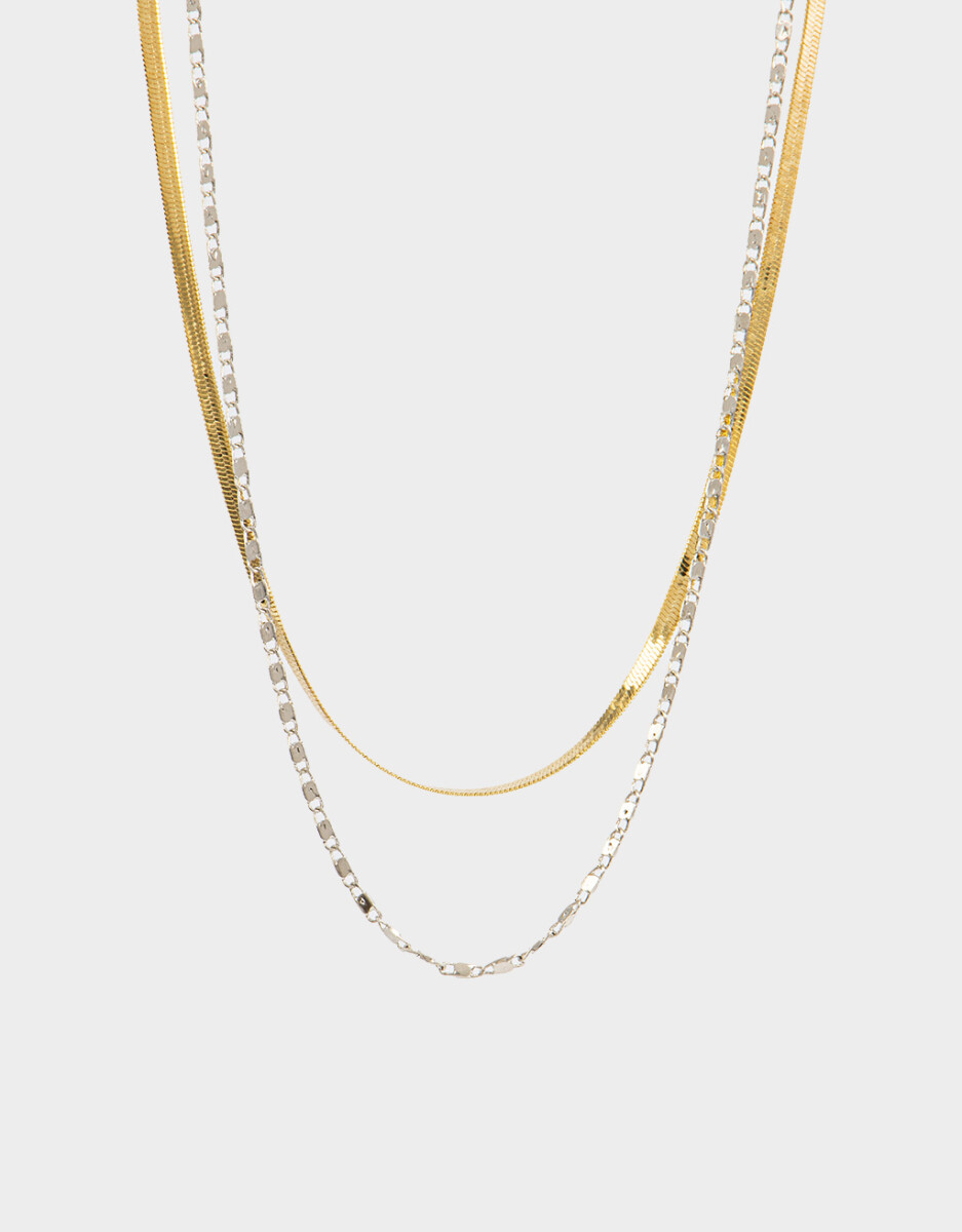 Collar Corto Multicadena Biplating 