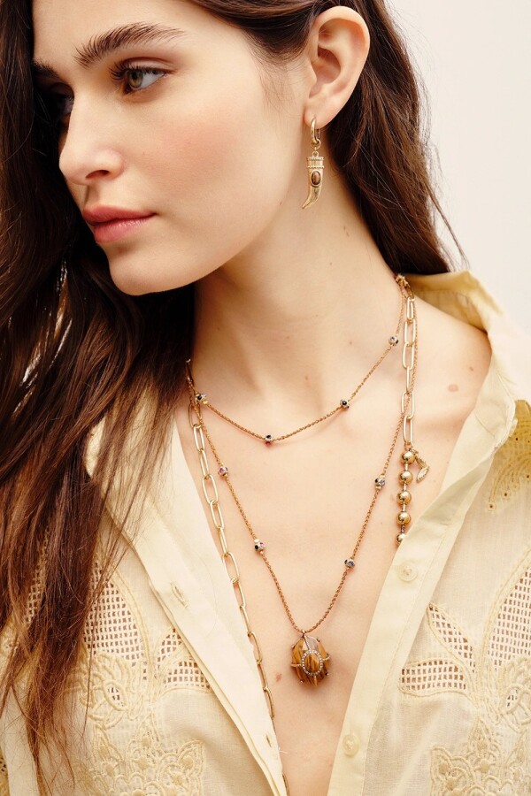 COLLAR LONG TIGER Marron