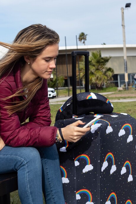 Funda para valija grande para viaje Arcoiris Negro