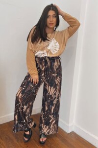 PANTALON FIORELLA Negro y beige