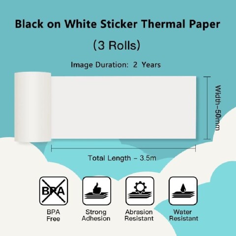 Pack 3 Rollos Papel Térmico Autoadhesivo Blanco Pack 3 Rollos Papel Térmico Autoadhesivo Blanco