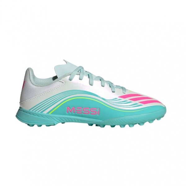 Championes adidas F50 Messi League TF De Niño White Flash Aqua