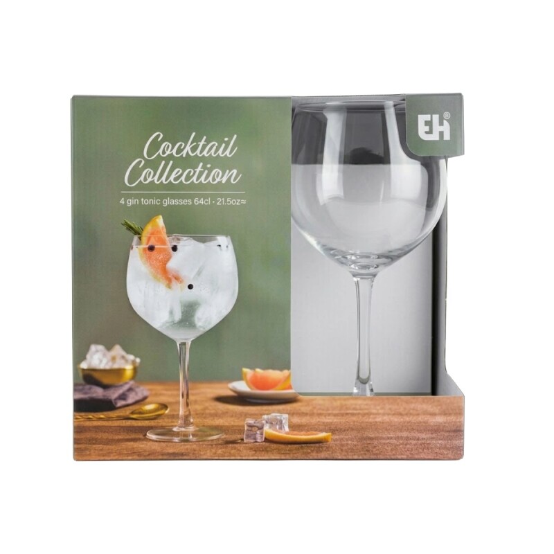 SET COPA VIDRIO GIN TONIC 4PZAS 650ML Unica