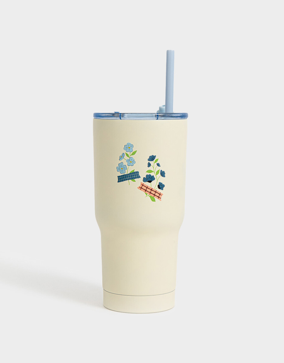 Vaso De Acero Inoxidable De 600 Ml Estampado Con Sorbete 