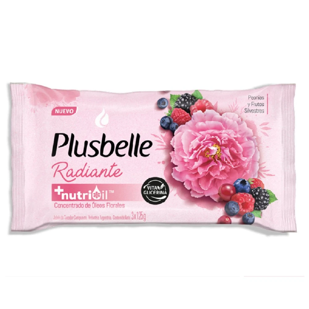 PLUSBELLE JABON PACK X 3 RADIANTE 125GR