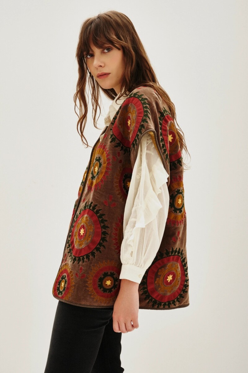 Chaleco Dupatta Marron