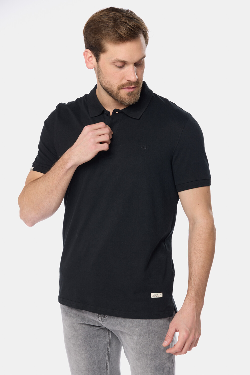 REMERA POLO JERSEY RAYADA Negro