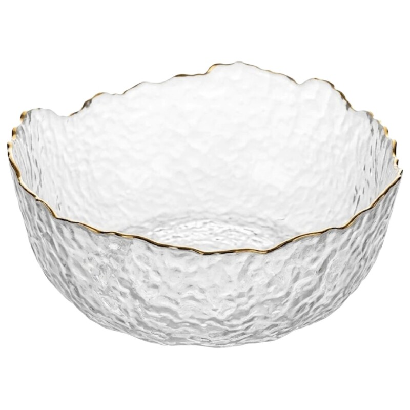 BANDEJA VIDRIO BORDE DORADO 24X9CM Unica
