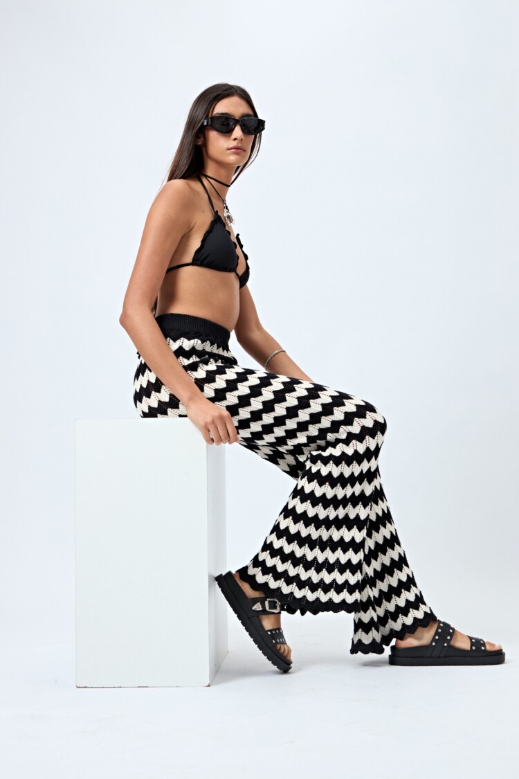 PANTALÓN AMBRA Negro/Crudo