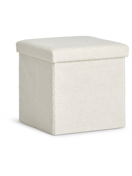 Puf NYSTED 38x38 con almacenaje felpa blanco Puf NYSTED 38x38 con almacenaje felpa blanco