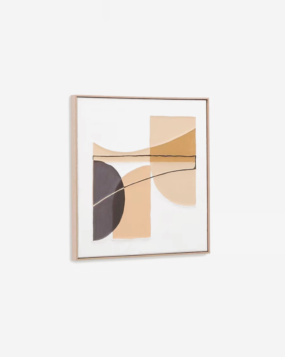 Cuadro Zay con formas geométricas marrón 80 x 80 cm 