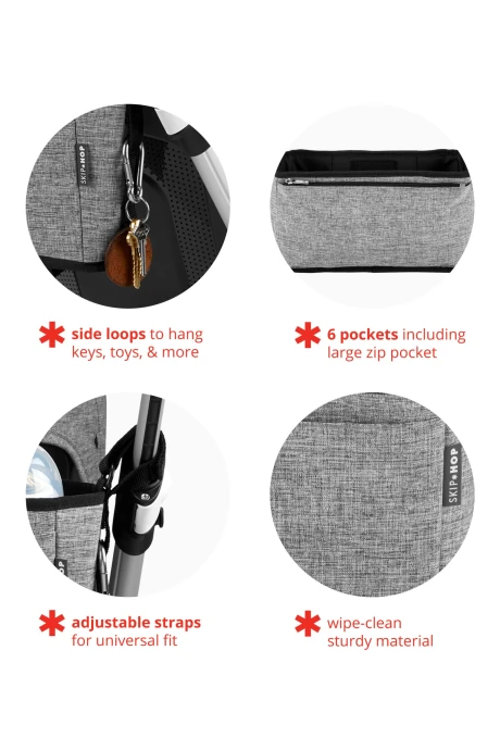 Organizador de cochecito, gris Organizador de cochecito, gris
