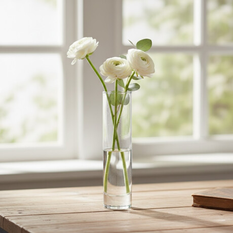 Florero vidrio decorativo alto 19x4,4cm TRANSPARENTE