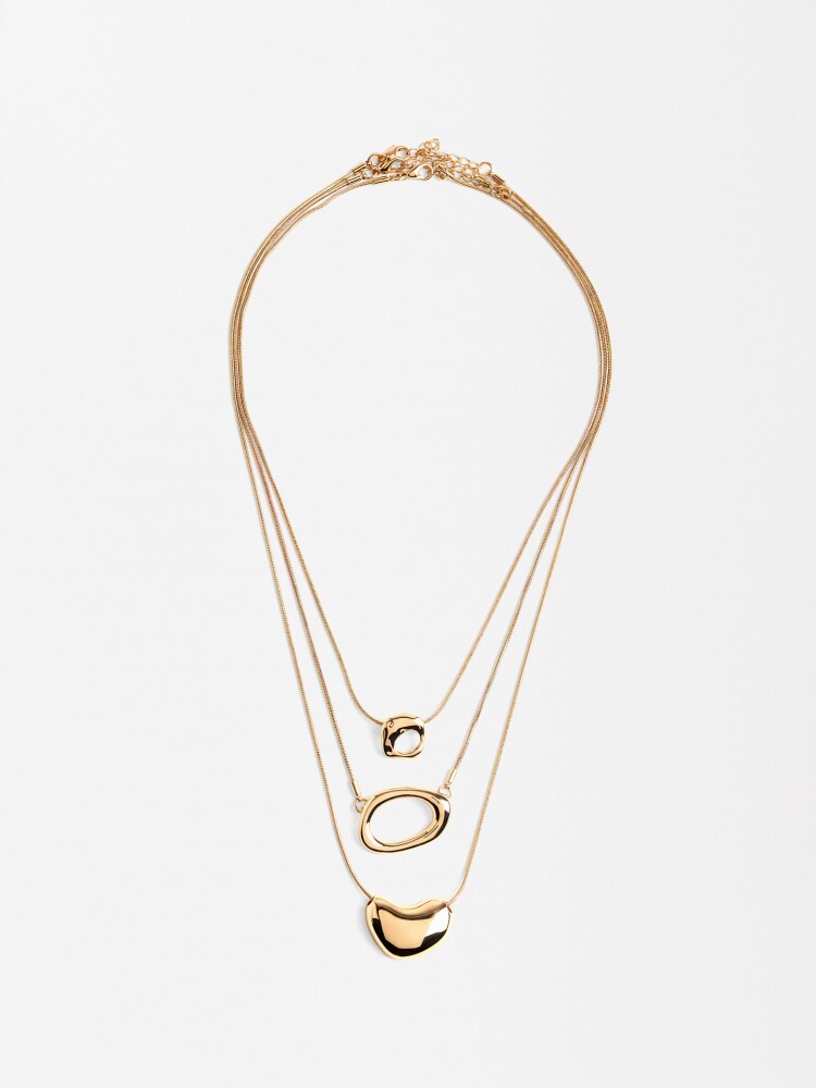 Set De Collares Con Colgantes dorado