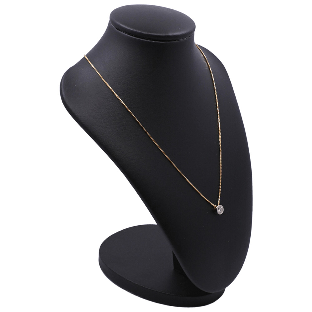 Cadena oro 18k veneciana con dije 2 tonos con brillante. Cadena oro 18k veneciana con dije 2 tonos con brillante.