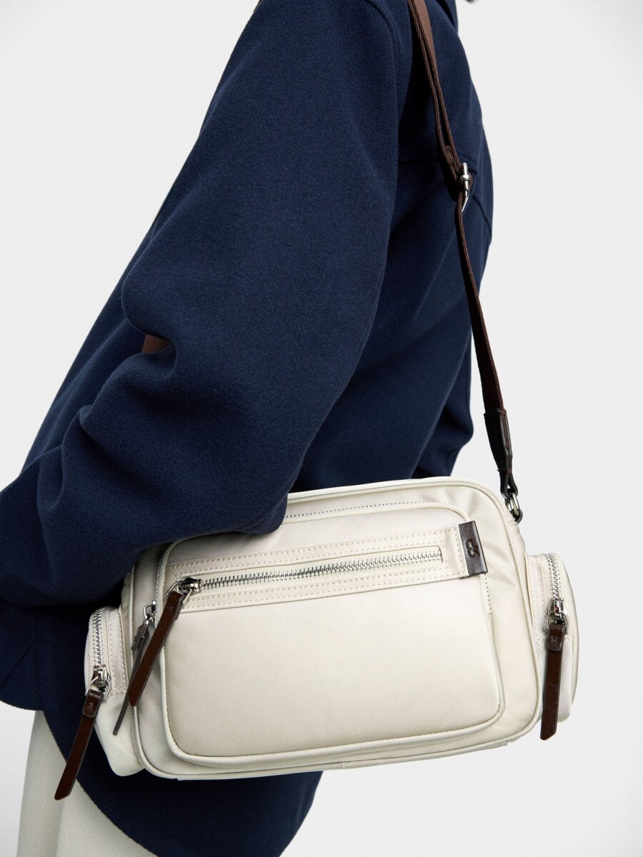 Bolso Bandolera De Nylon crudo