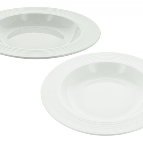 PLATO HONDO CERAMICA BCA 22X35CM BORDE LABRADO C/LINEAS 23230 Q40 PLATO HONDO CERAMICA BCA 22X35CM BORDE LABRADO C/LINEAS 23230 Q40