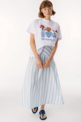 Falda Zeia Rayas Celeste